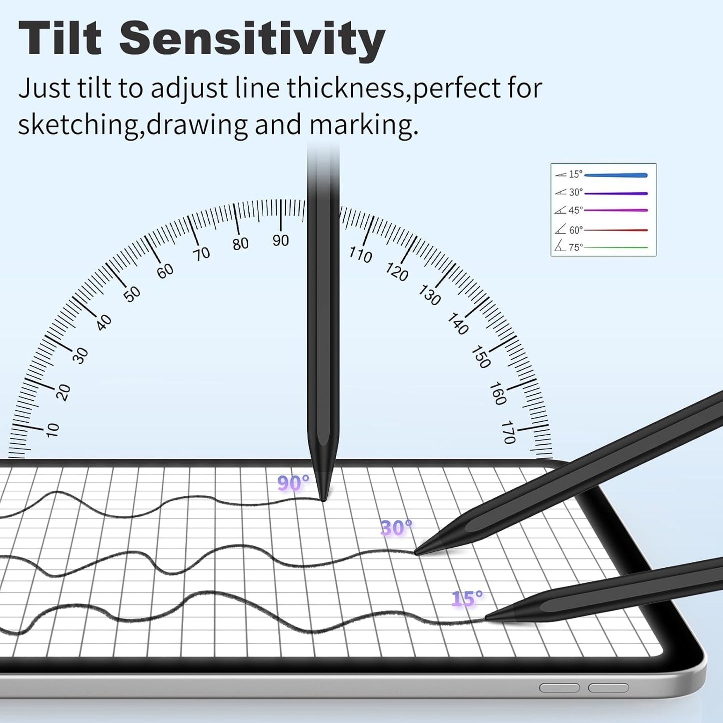 Stylus Pen for iOS&Android Touch Screens, Active Pencil for Samsung, Smart Digital Stylus Pens for Lenovo/Huawei/Vivo/Mi and Other Tablets, iPhone/Samsung/Google Pixel Smart Phones Drawing&Writing