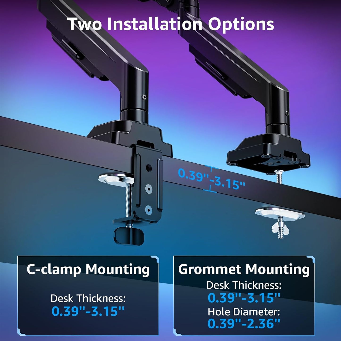 MOUNTUP Ultrawide Monitor Arm for 22-43 inch Curved Screen, Holds 2.2 to 33 lbs, Heavy Duty Monitor Desk Mount, Adjustable Gas Spring Arm, Computer Monitors Stand for Desk, VESA Mount