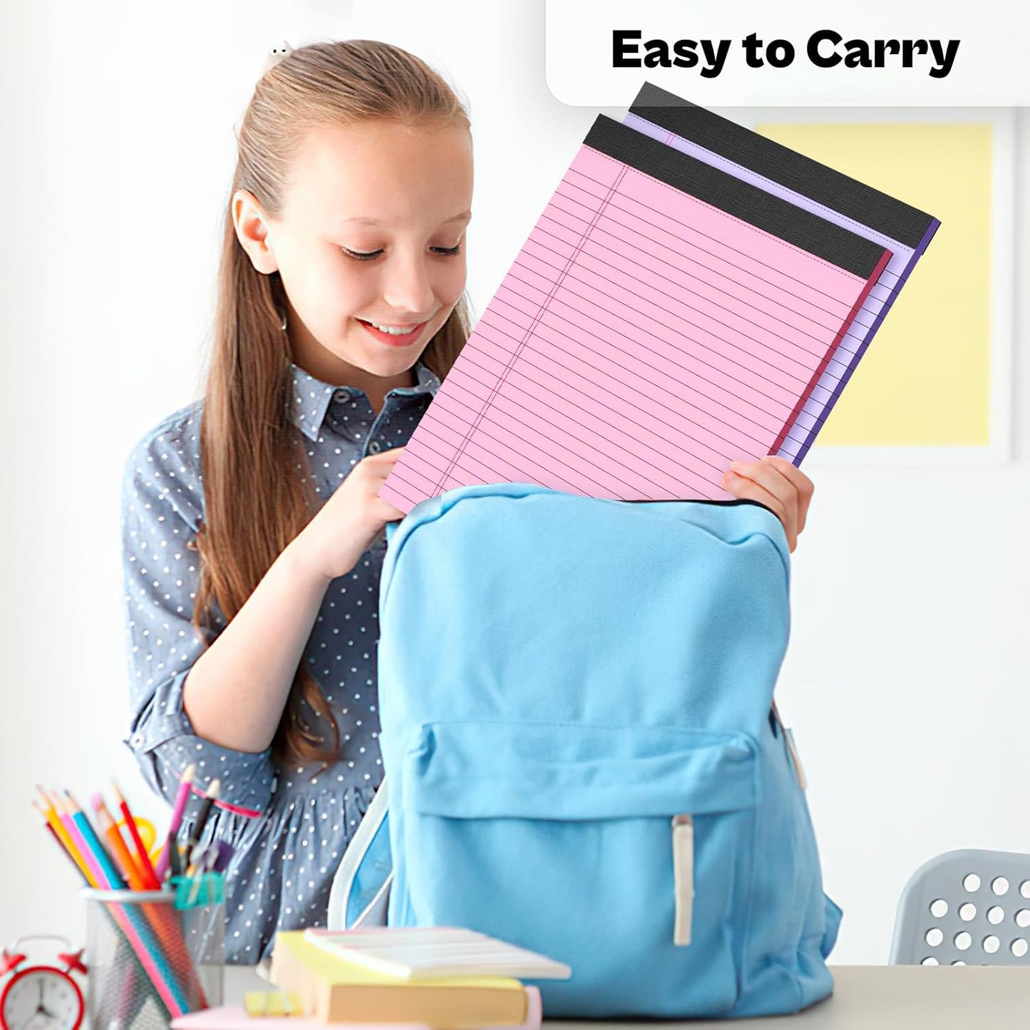 2 Pack Legal Pads 8.5 x 11 Pink Note Pads 8.5 x 11 Purple Notepad 8.5 x 11 Perforated Writing Pads 8.5 x 11 Lined Paper Pads Wide Ruled Pad of Paper 30 Sheets Notebook for Study, To-Do Lists, Office