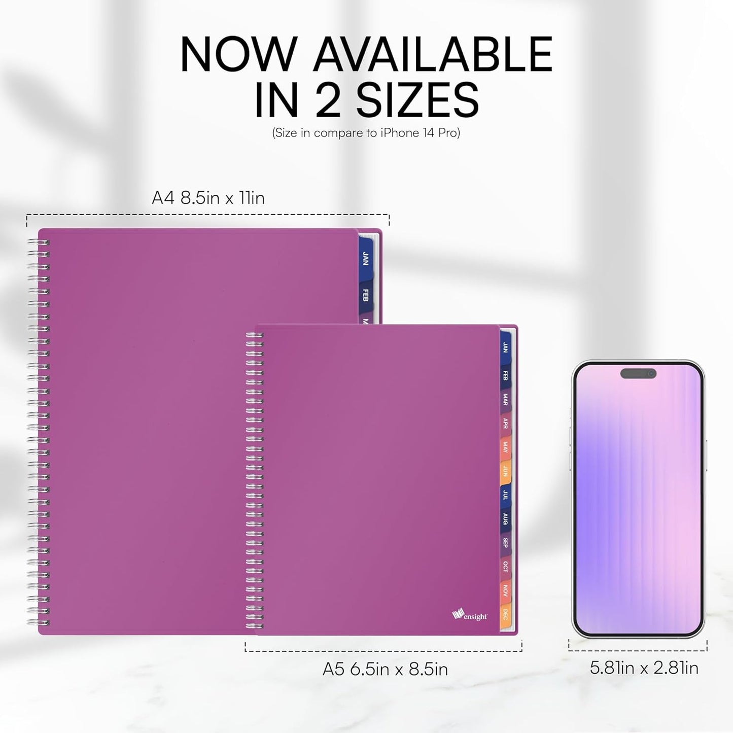 Ensight 2026 Appointment Book & Planner Ensight 8.5 x 11 inches Large Tabbed Daily Hourly Weekly Planner Schedule Book 15 Minute time Slots Business & Personal Planner Jan 2026 Dec 2026 Magenta