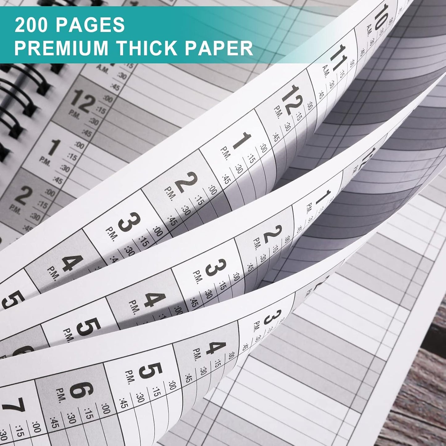 Appointment Book – Undated Salon Appointment Book, Daily&Hourly Schedule Book with 200 Pages, 6 AM - 9 PM, 15 Minute Intervals Day Planner, 6’’ x 11.5’’, 3 Column, Twin-Wire Binding, Hardcover