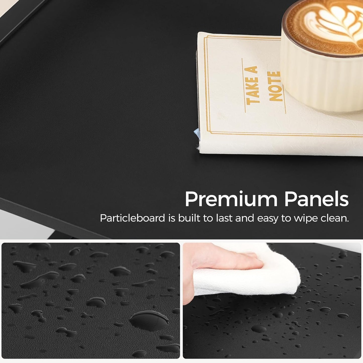 Printer Stand with Storage,Printer Table for Home Office with Charging Station, Large Rolling Cart with Wheels, Printer Cabinet with Open and Hidden Space, Black and White PTHW48E01