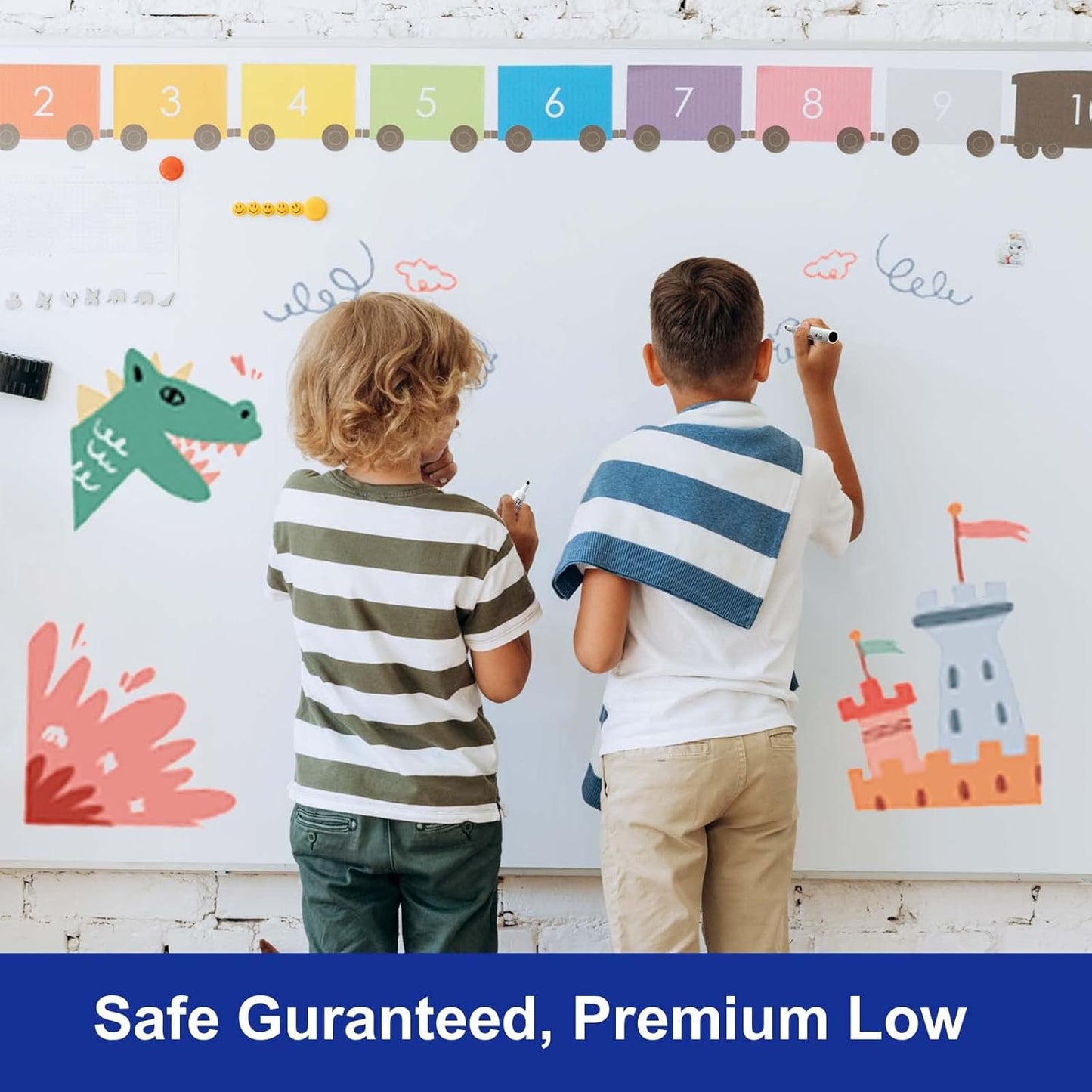 Comix Low Odor Dry Erase Markers, 36 Bulk Black Color Whiteboard Markers, Chisel Tip Thick Markers for Kids Teachers