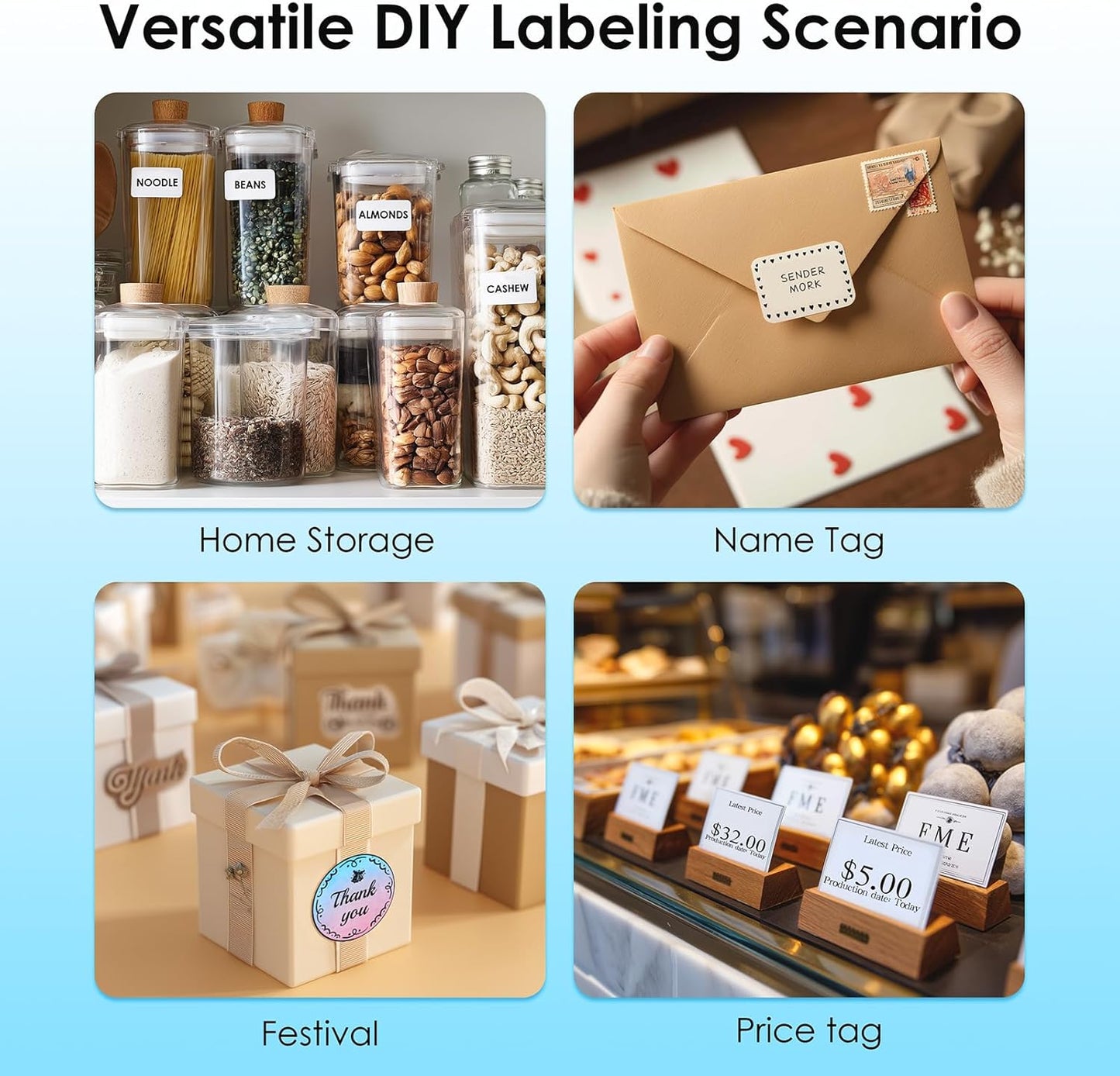 2-inch Label Maker Machine with Tape, Portable Thermal Sticker Maker with 230 Labels, Wireless App & Bluetooth Connectivity for Home,Office,Business & School - Compact Label Machine, Pink