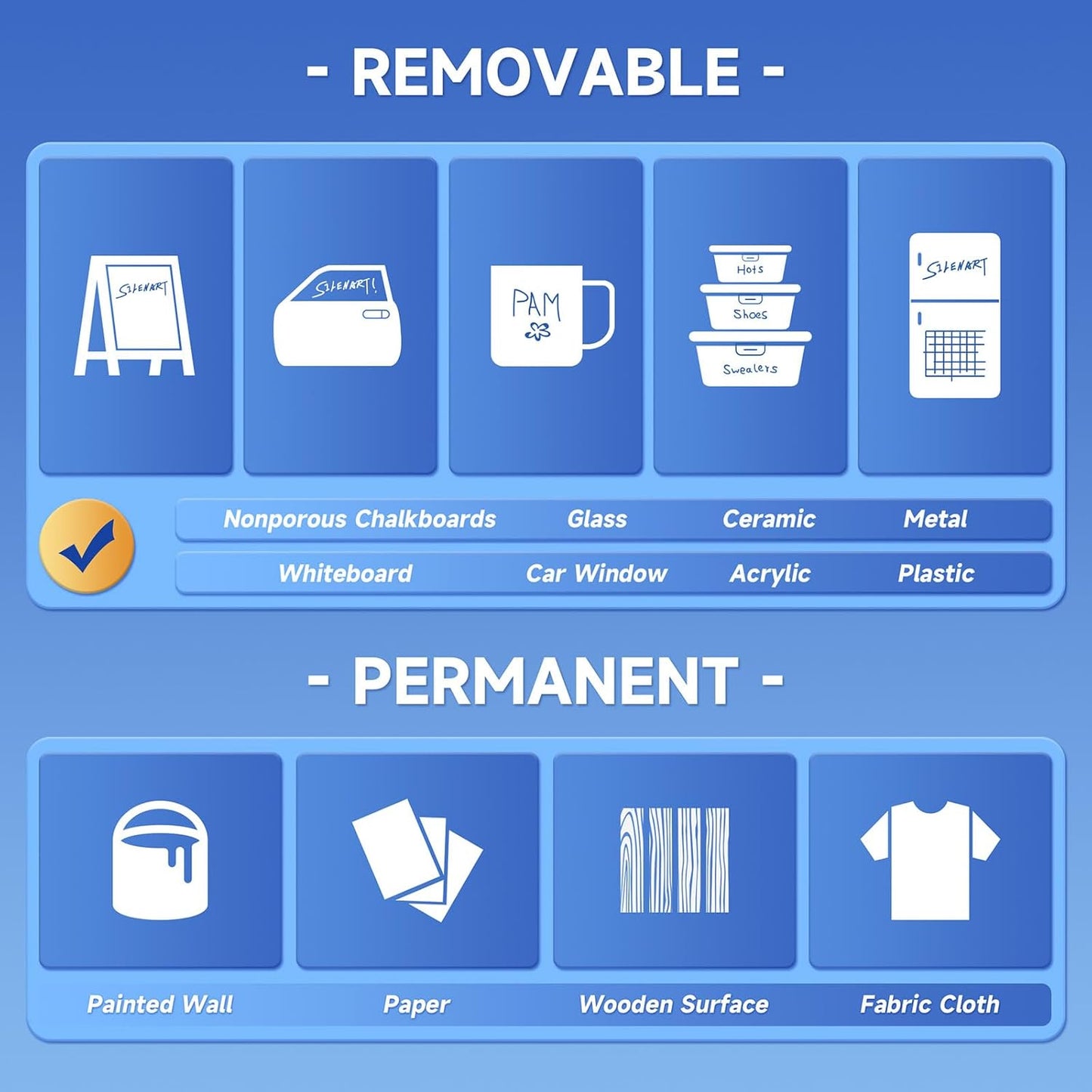 SILENART Pink Chalk Markers 2 Pack - Pink Dry Erase Markers Pen - Liquid Chalk Markers for Chalkboard, Window, Glass, Mirror, Blackboard