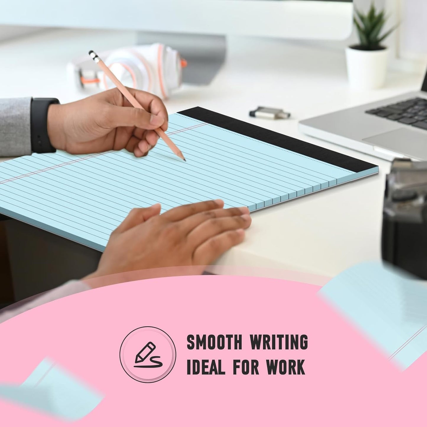 8.5 x 11 Legal Pads, Colored Legal Pads, Wide Ruled, 12 Pack Note Pads 8.5 x 11, Multicolor Perforated Note Pads with Sturdy White Back, Writing Pad,30 Sheets Per Notepad for School, Home, Office