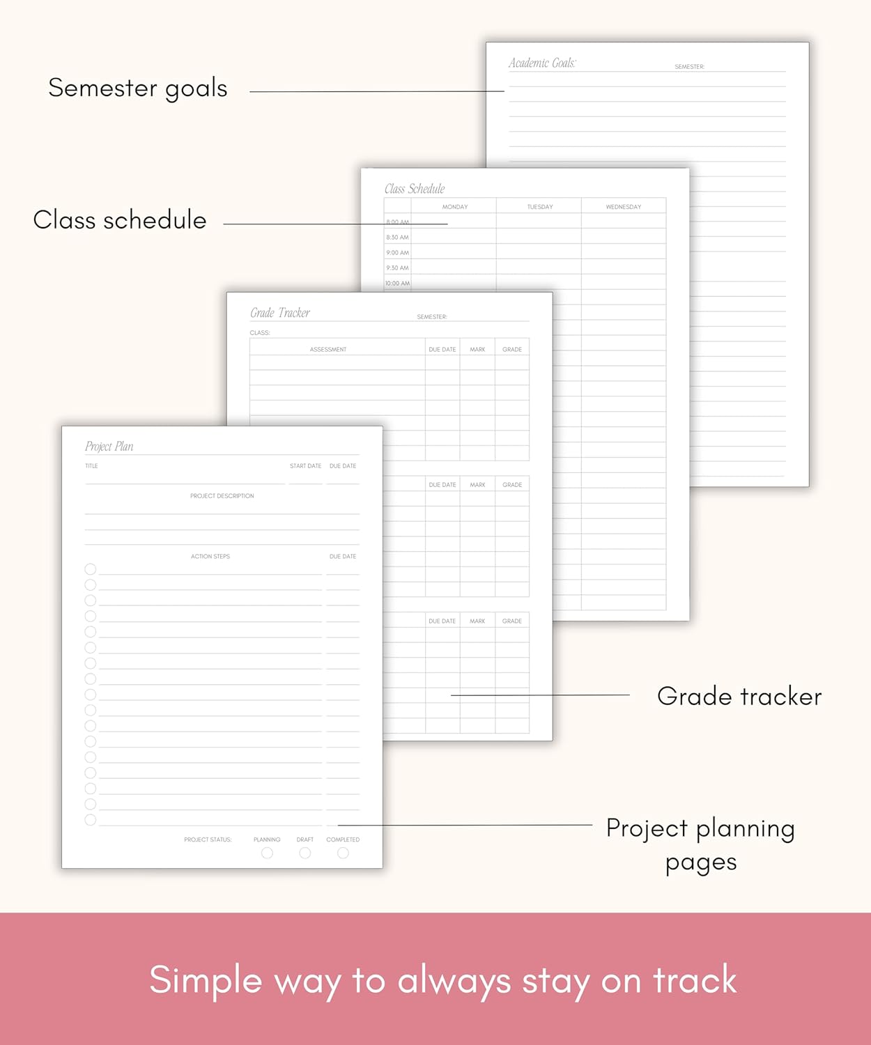 Lamare Academic Planner 2025-2026 – Undated Weekly College Student Planner 2025-2026 For Homeschool, High School, College & Nursing Students