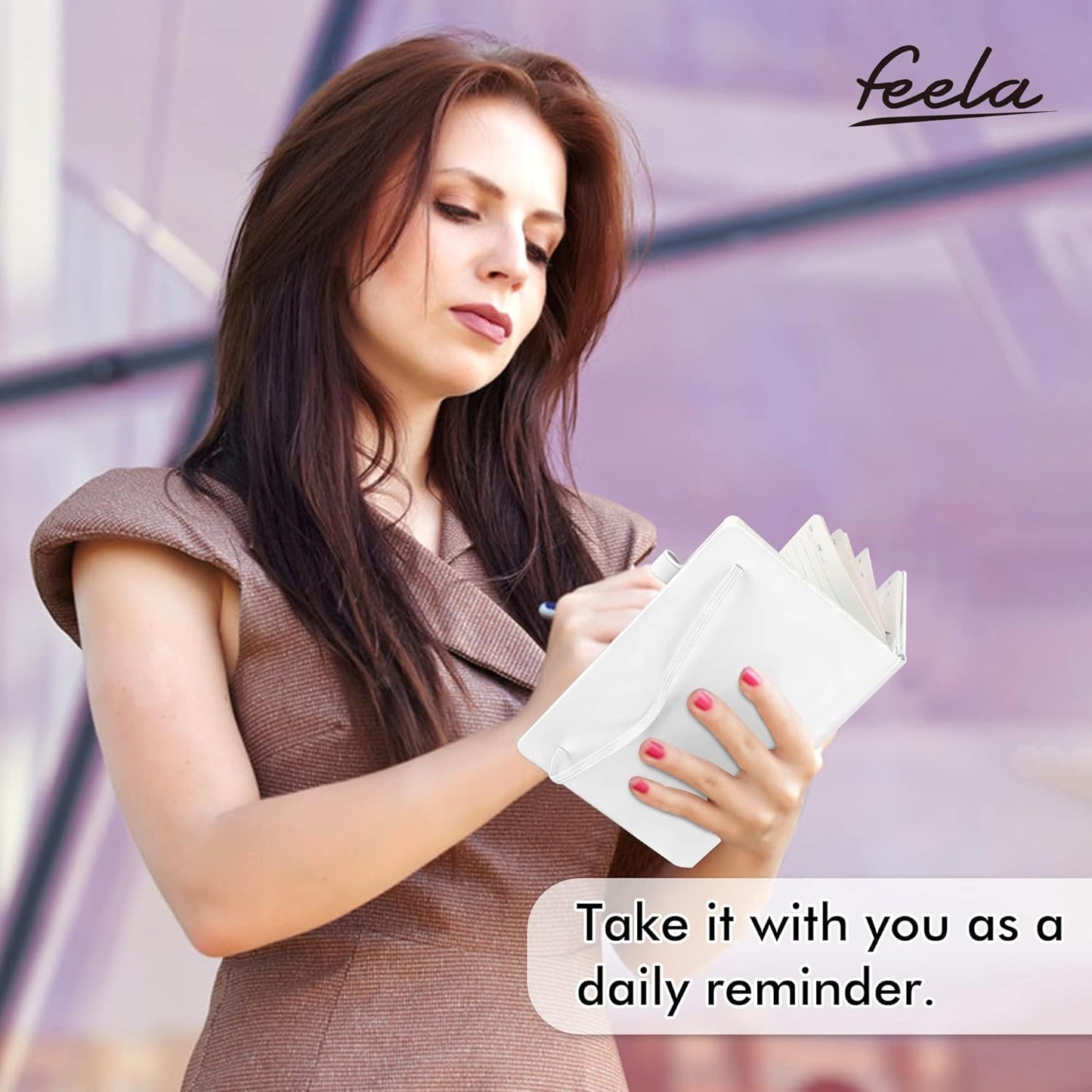 feela 12 Pack Notebooks Journals Bulk, Hardcover Notebook Classic Ruled Lined Journals with Pen Holder for Women Girls School Business Supplies, with 12 Black Pens, 120 GSM, 5.1”x8.3”, A5, White