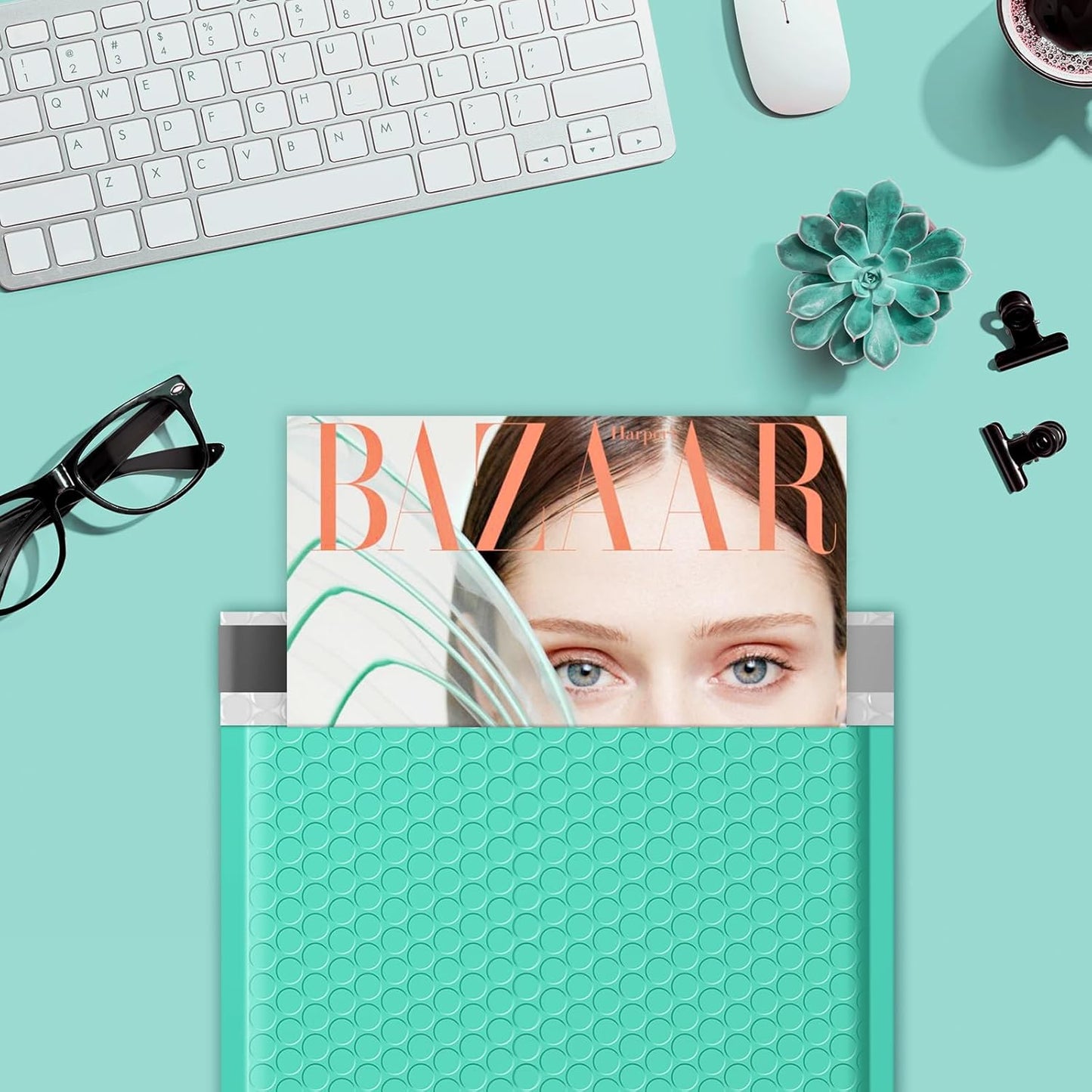 Fuxury 250Pack Teal Bubble Mailers 8.5x12" Medium Opaque Padded Envelopes Strong Adhesion Bubble Mailer Thick Padded Mailers for Small Business Mailing Books Clothes Makeup Supplies