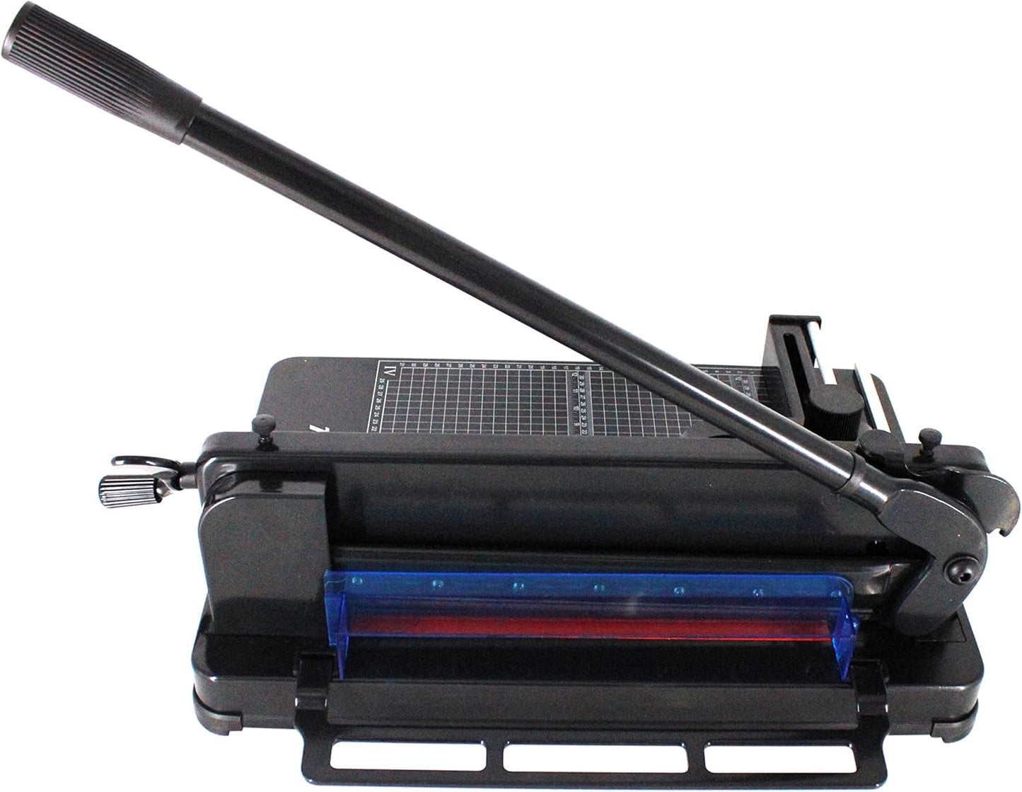 Heavy Duty Guillotine Paper Cutter - 400 Sheets Capacity, A4 12" Stack Paper Trimmer, Steel Base, Black