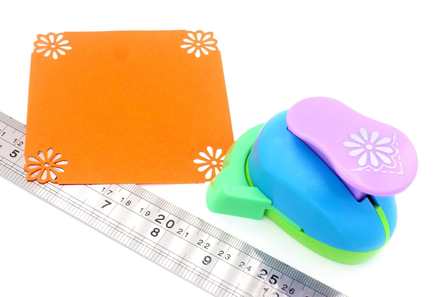 Hollow Corner Embossing Puncher - Right-Angle Lever Punch (Chrysanthemum)