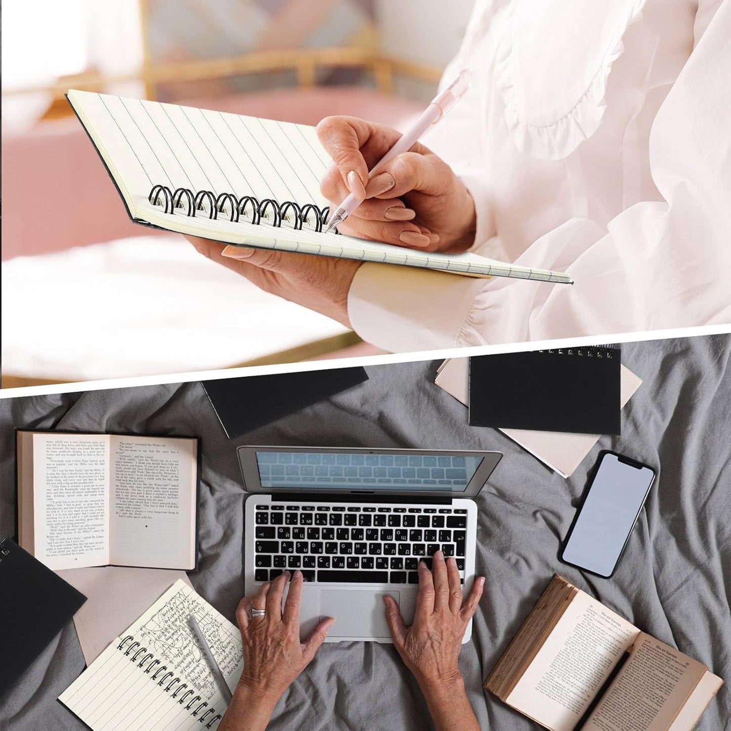 Jutom 54 Pcs Small Spiral Notebooks Memo Pads 3x5 Bulk Small Pocket Notebooks Mini Notepads with Lined Pages Mini Journals for Office Back to School Work Writing Supplies, 120 Pages (Black)