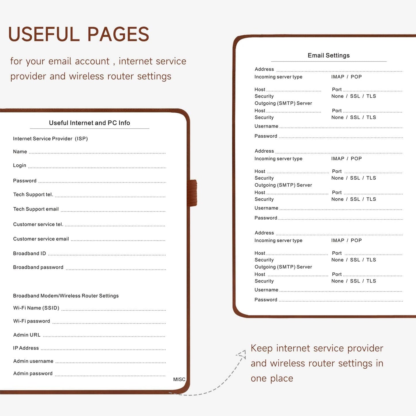 Password Book with Alphabetical Tabs – Hardcover Internet Address & Password Organizer – Password Keeper Notebook for Computer & Website – 5.2 x 7.6" Log-in Password Journal w/Thick Paper (Brown)