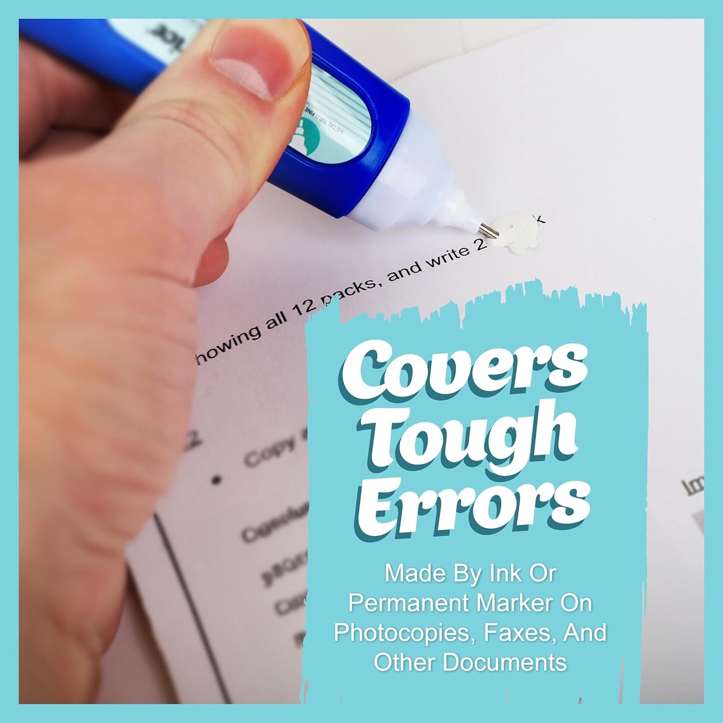 DARICE Liquid Correction Pen Box of 48 - Multi-Purpose Liquid White Out Pen with Metal Tip for School, Office & Home