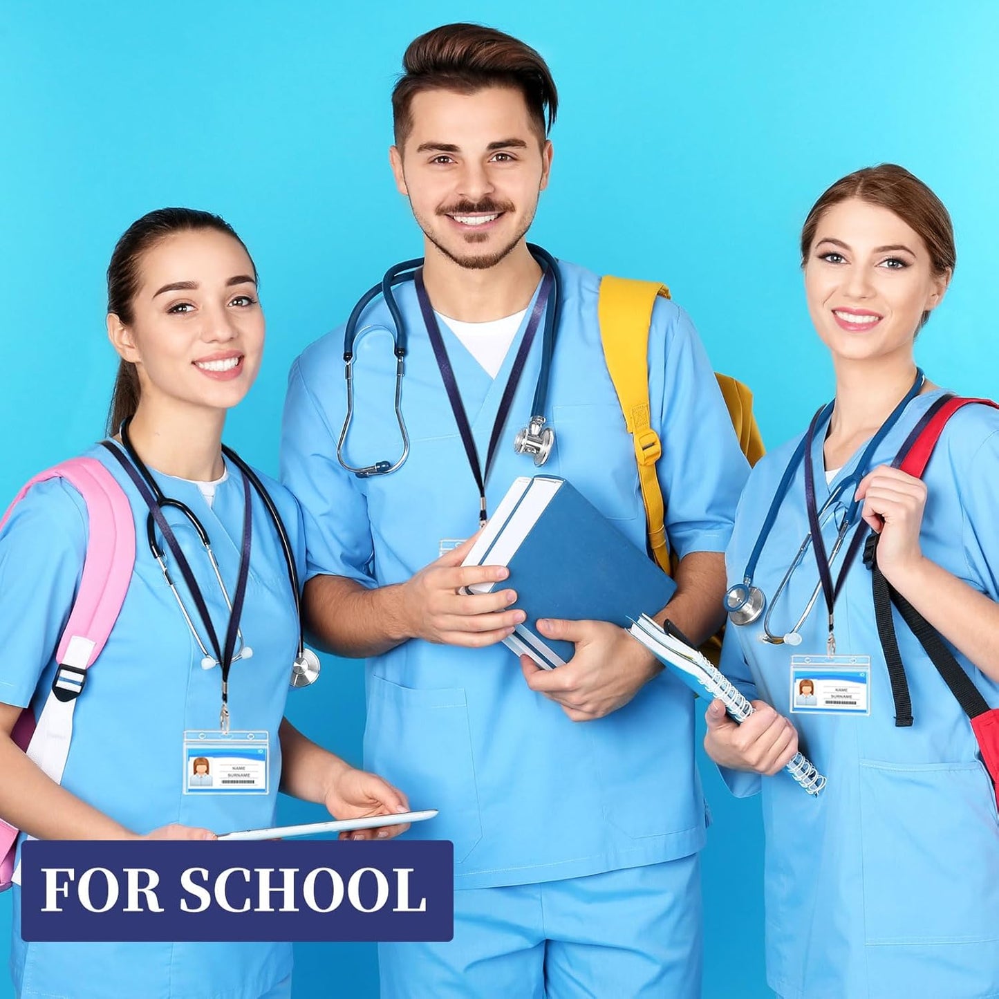 Harloon 150 Pcs Lanyards Breakaway Bulk Neck Flat Lanyard with Detachable Buckle and Clip Swivel Hooks for Badge Holder