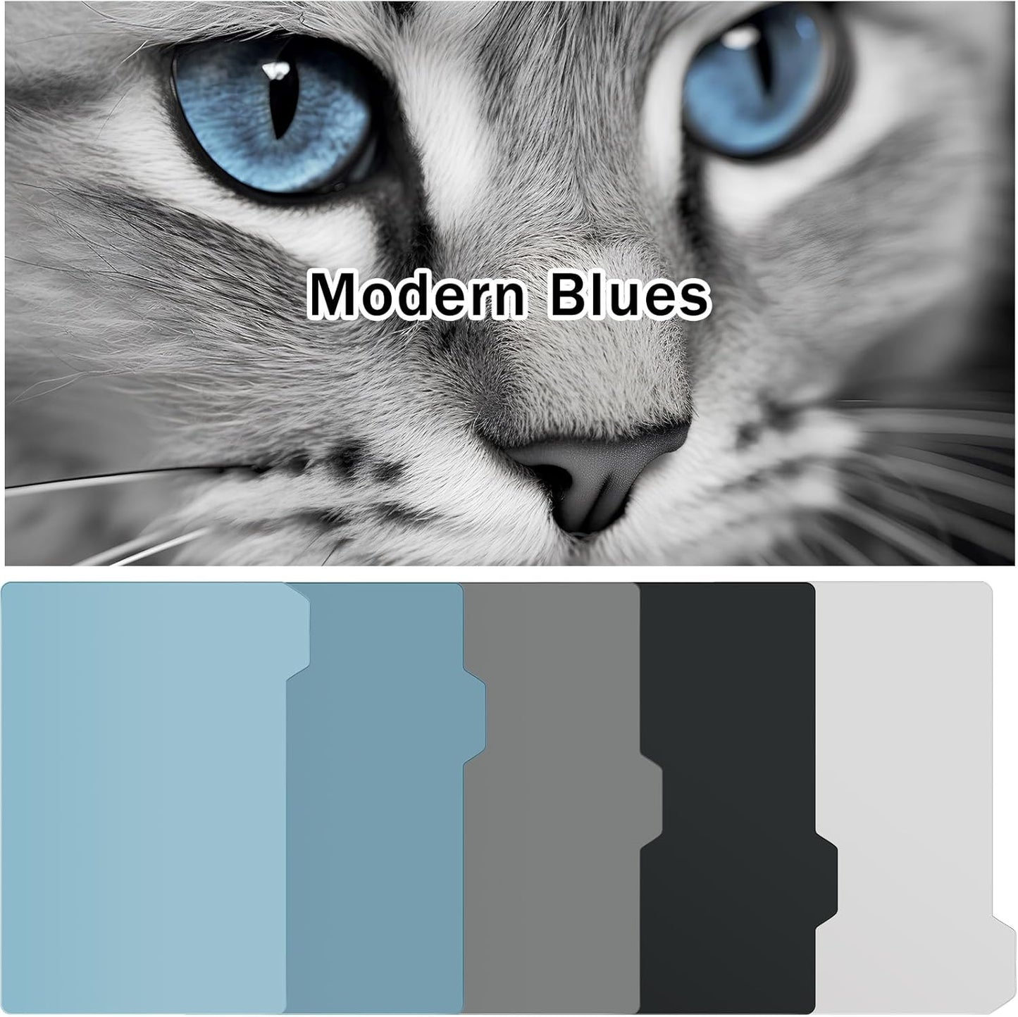 Harloon 52 Pcs Dry Erase Index Card Guide Set Include 50 Index Card Dividers 2 Number Alphabet Sticker with Tabs Photo Dividers for Office Business Back to School Supplies(4 x 6 Inch,Modern Blue)