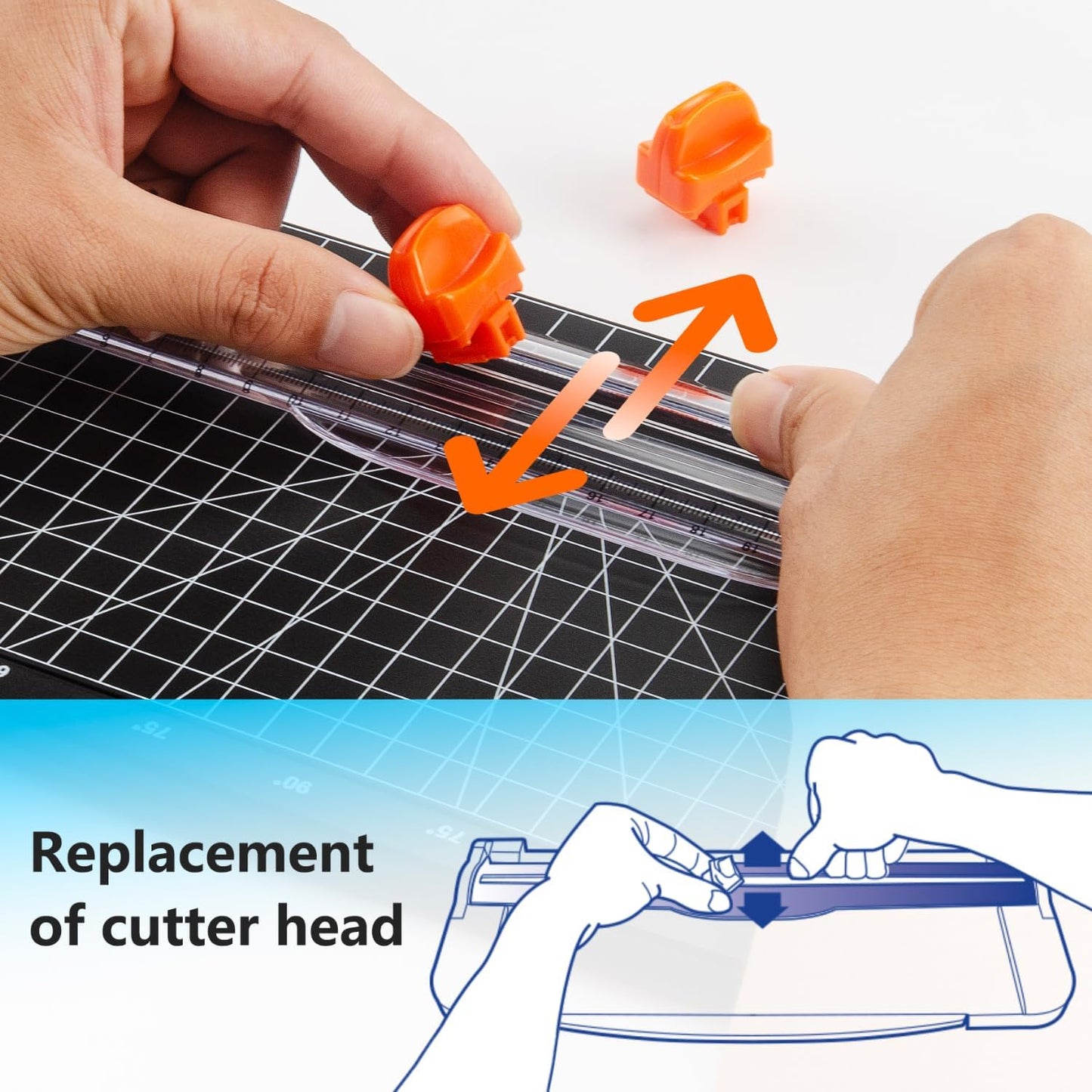 Paper Cutter Replacement Blade for Paper, Cardstock, Photo, Vinyl with Safeguard Design for A4/A5 Paper Trimmer (6 Pack), Worklion