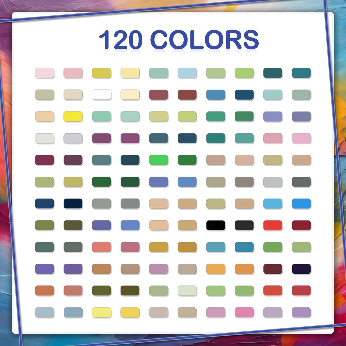 120 Dual Tip Acrylic Paint Markers, Double Color Acrylic Paint Pens for Rock Painting, Ceramic, Stone, Wood, Canvas, Stone, DIY Art Supplies