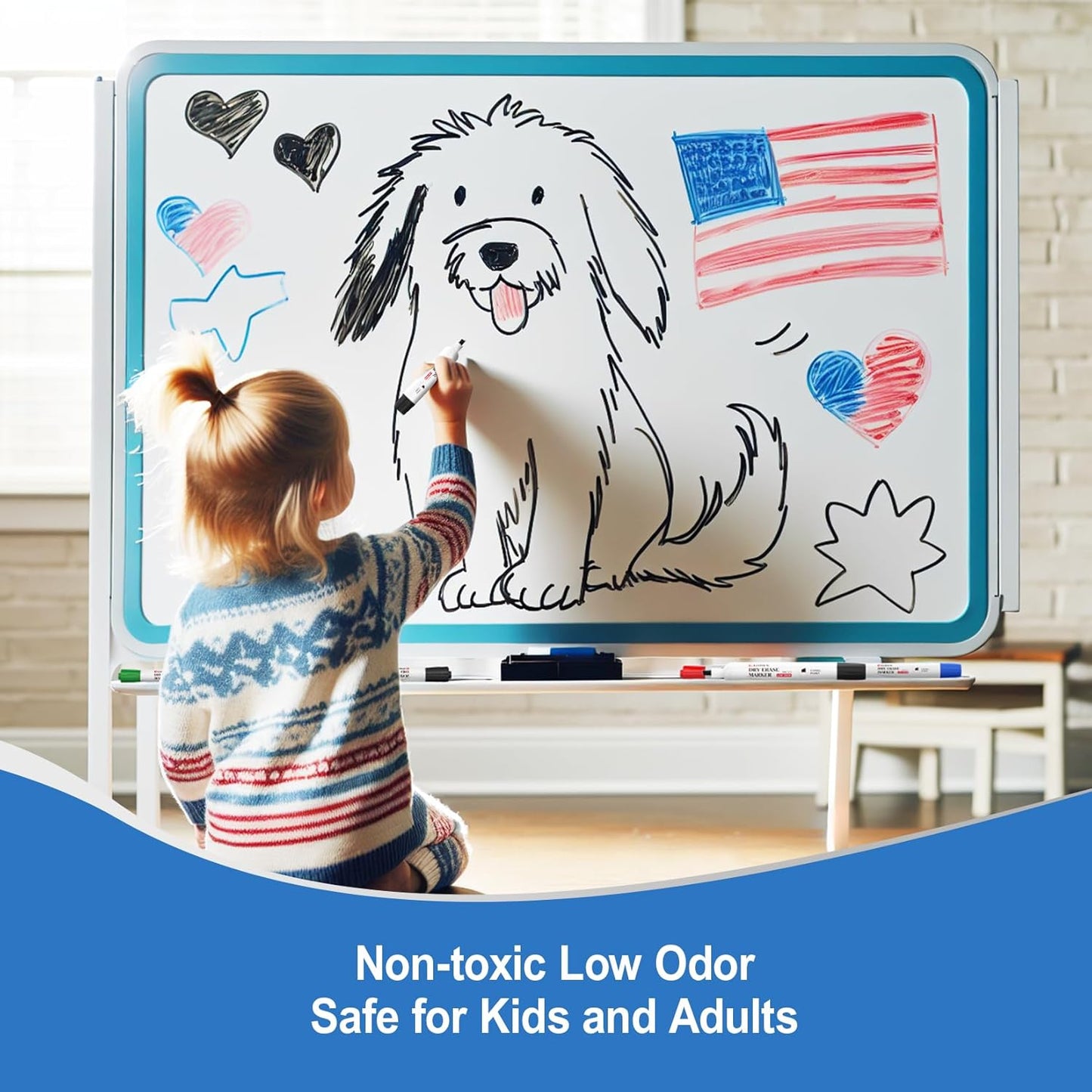 Comix Dry Erase Markers, Chisel Tip White Board Markers, 36 Count 12 Assorted Colors Low Odor Markers for Kids Teachers Office & School Supplies