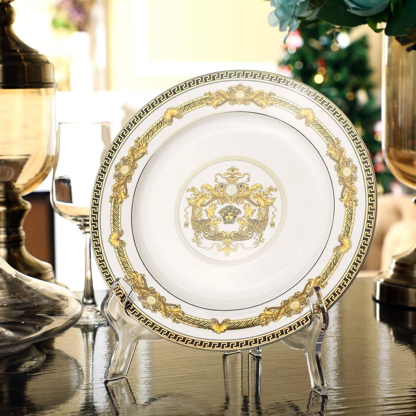 HESTYA 6 Pcs Clear Acrylic Easels Plate Stands Holders to Display Pictures or Other Items for Display Decoration (10 Inch)