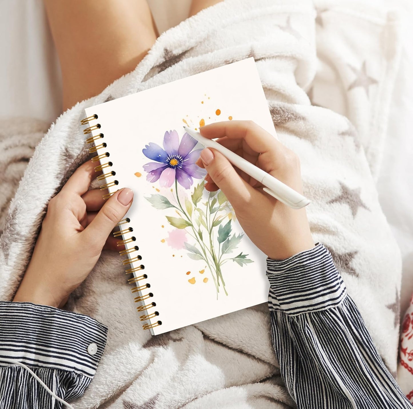 Vintage Wild Flower Botanical Plant Notebook 03,Rustic Spring Floral Cottagecore Notebook Journal for Work Office School Student Teacher,Hardcover Spiral Notebook 5.5x8.5