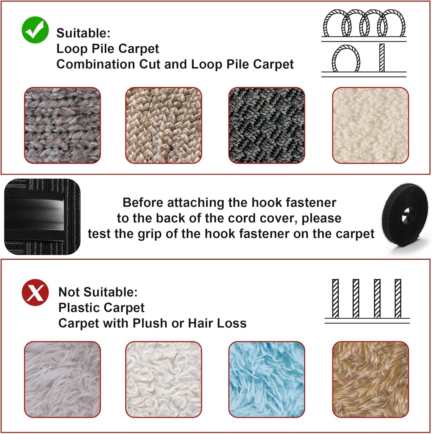 16.4ft Soft PVC Cord Cover, Self-Adhesive Cable Hider for Floor and Wall, Wire Management Protector for Commercial Office Carpet/Floors - Gray