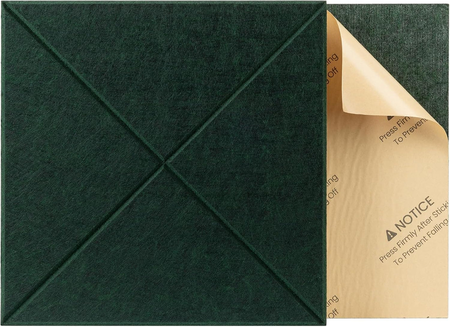 Sonicism 22 Pack X-Lined Acoustic Panels with Self-Adhesive, 12"X 12"X 0.4" Sound Proof Foam Panels, Decorative Soundproof Wall Panels, Sound Absorbing Tile for Home & Offices, Dark Green