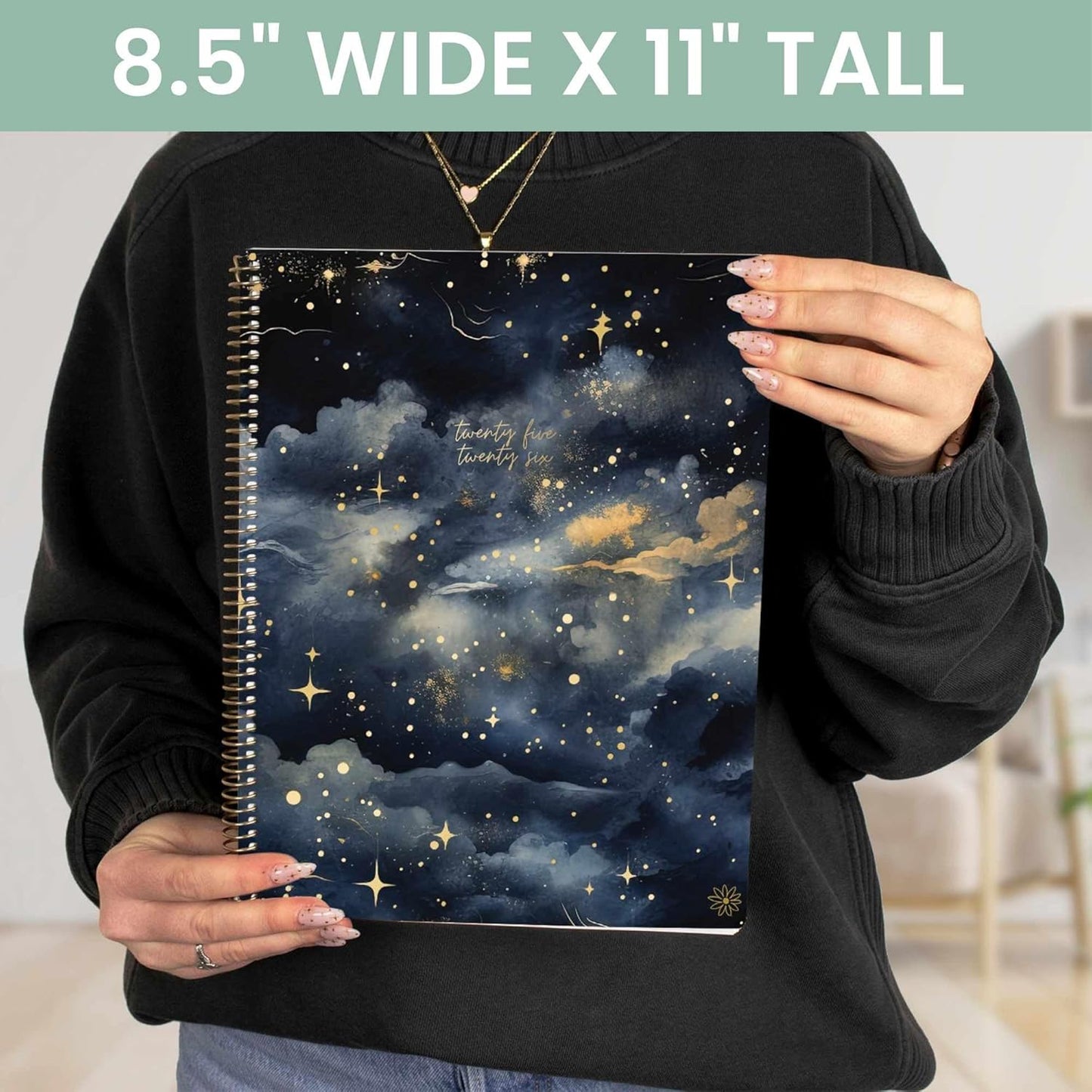 bloom daily planners 2025-2026 (8.5" x 11") Academic Year Day Planner (July 2025 - July 2026) - Weekly & Monthly Dated Agenda Organizer with Stickers & Tabs - Midnight Sky