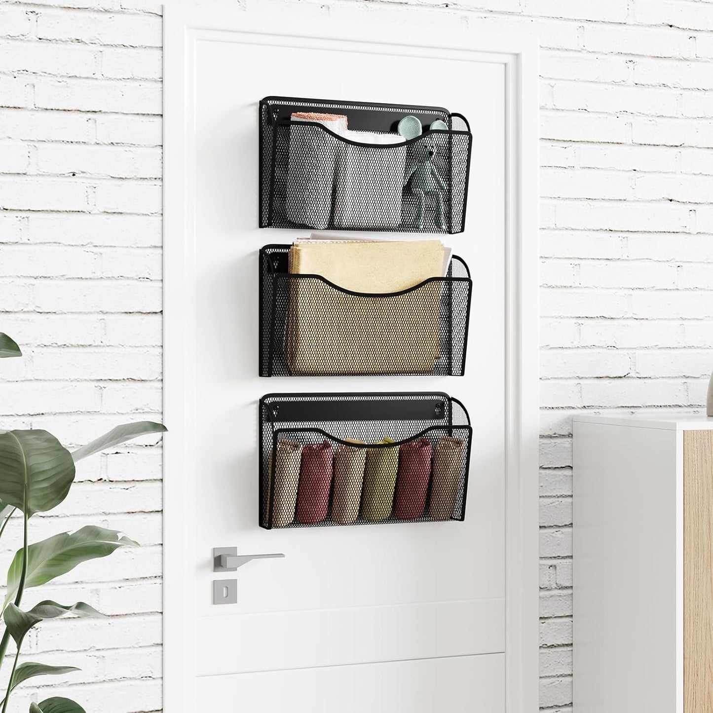 Wall File Organizer,Hanging Wall Mounted File Folder Binder Holder Mail Organizer for Office,Home and School Supplies