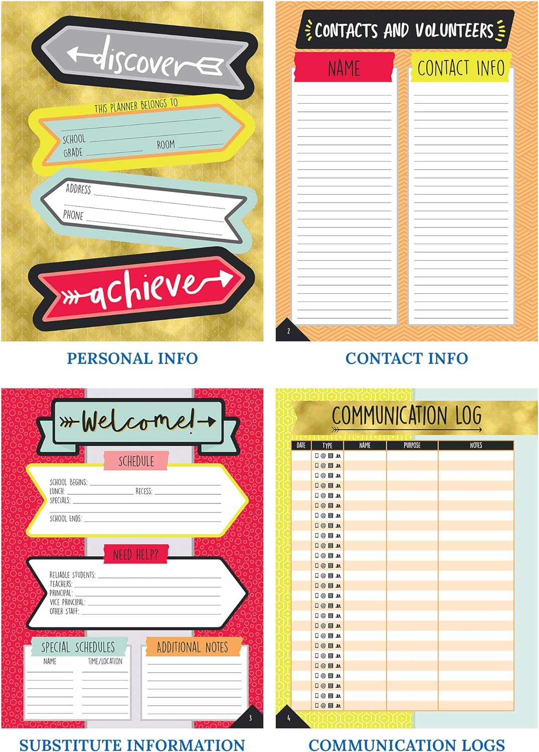 Carson Dellosa Aim High Teacher Planner 2025-2026, Undated 8" x 11" Lesson Plan Book With Stickers, Class Schedule and Weekly Calendar School Supplies, Classroom Must Haves and Homeschool Essentials