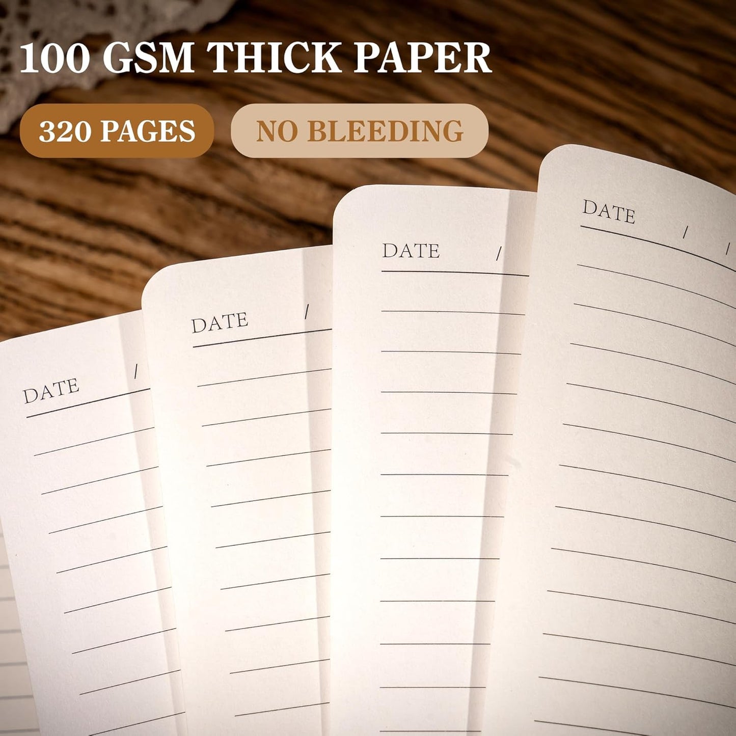 CAGIE B5 Journal Notebook for Men Women 320 Pages 100 Gsm Paper Vintage Journaling Notebooks A5 Hardcover Leather Journals for Writing Travel Work Note Taking Diary, 7.6x10 In, Dark Brown