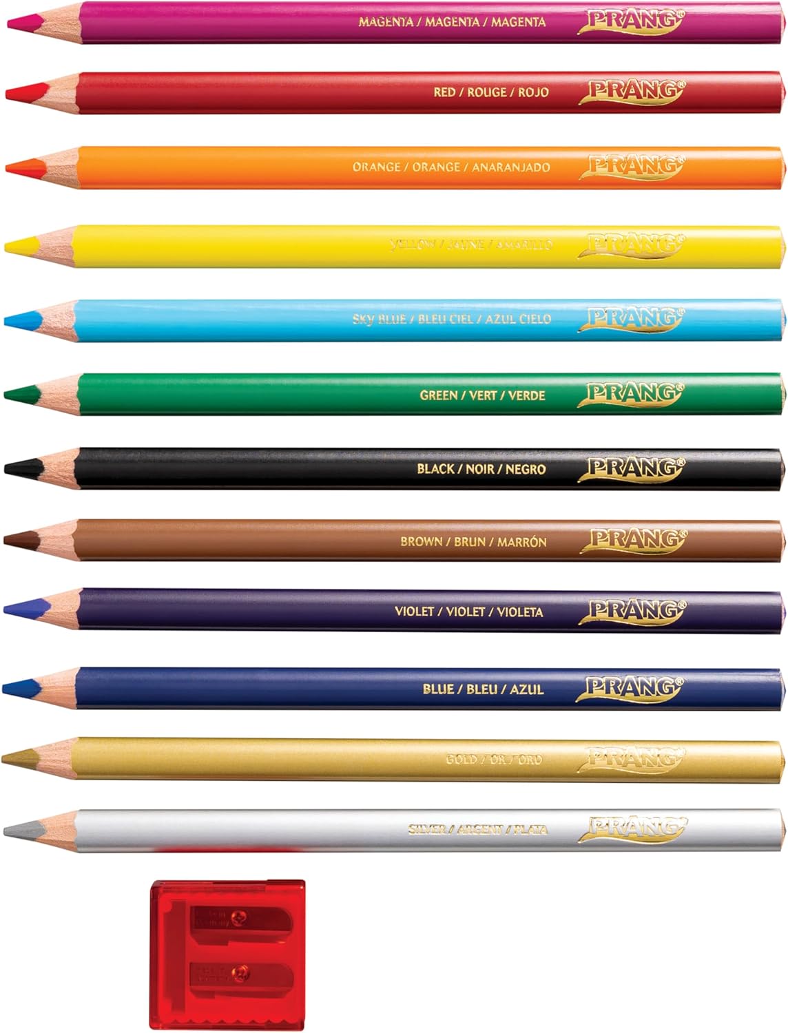 Prang Easy to Hold Colored Pencils Class Pack, 12 Colors, 5.5 mm Core, 144 Pencils, 6 Sharpeners, My First