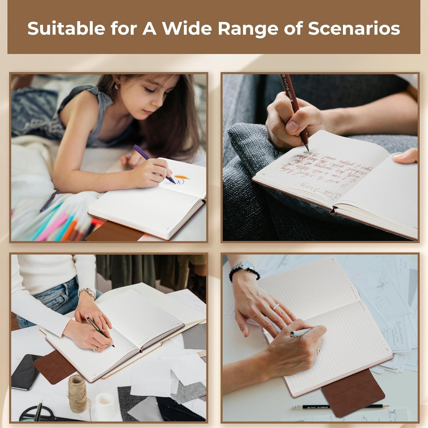 Leather Journal for Men 320 Pages B5 Large Journaling Notebooks with 100 GSM Thick Paper Journals for Writing Notebook for Men & Women with Buckle Closure Work Diary, 7.28" x 10.23", Pink