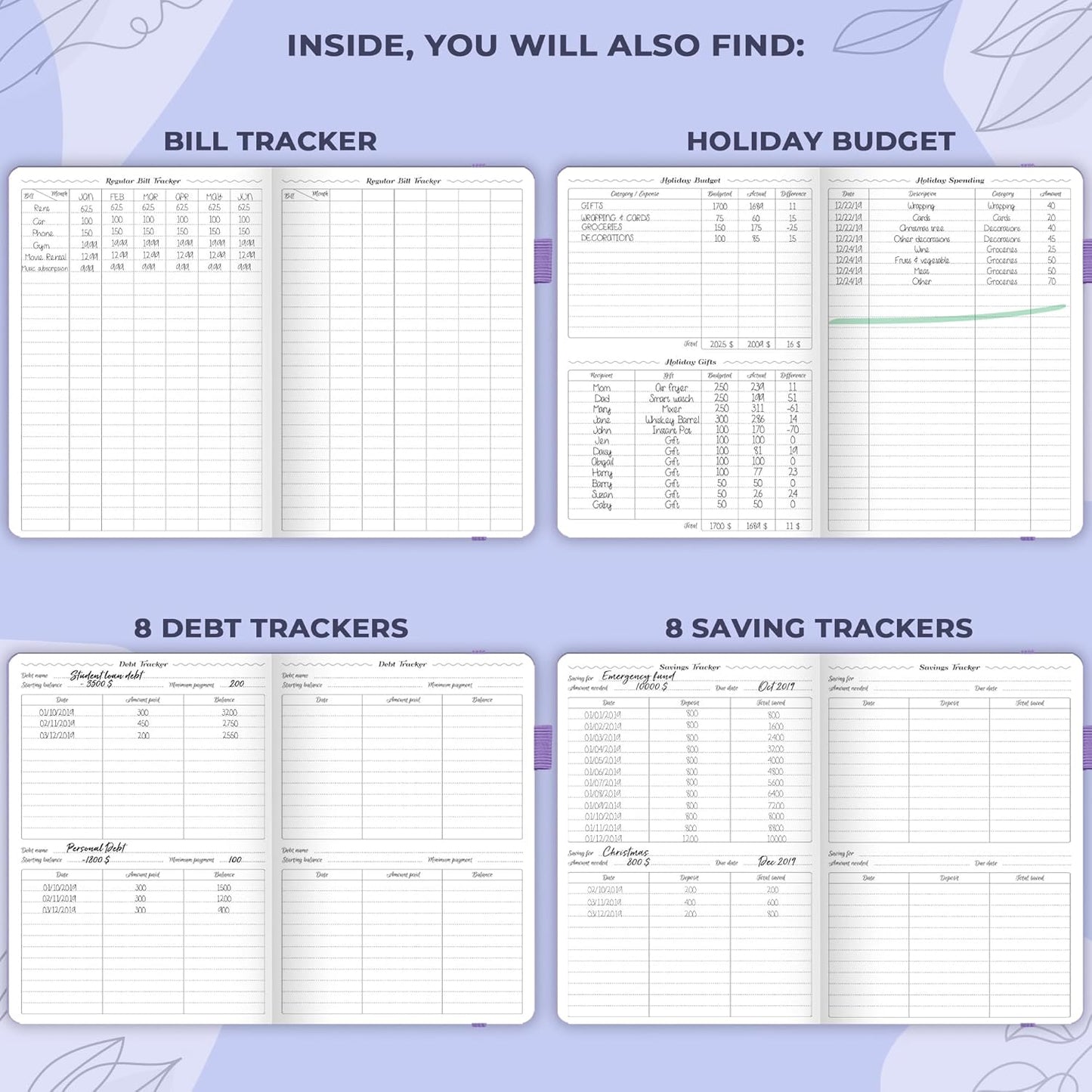 GoGirl Budget Planner – Monthly Financial Planner Organizer Budget Book. Expense Tracker Notebook Journal to Control Money, A5 (Lavender)