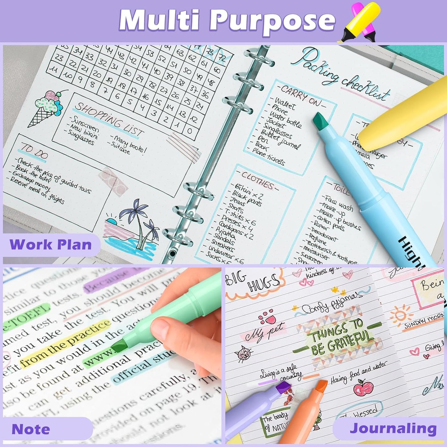 V-Opitos 30 Pack Highlighter in 6 Pastel Colors, No Bleed Highlighters, Bright Highlighters with Soft Chisel Tips, Ideal for Office and School Supplies