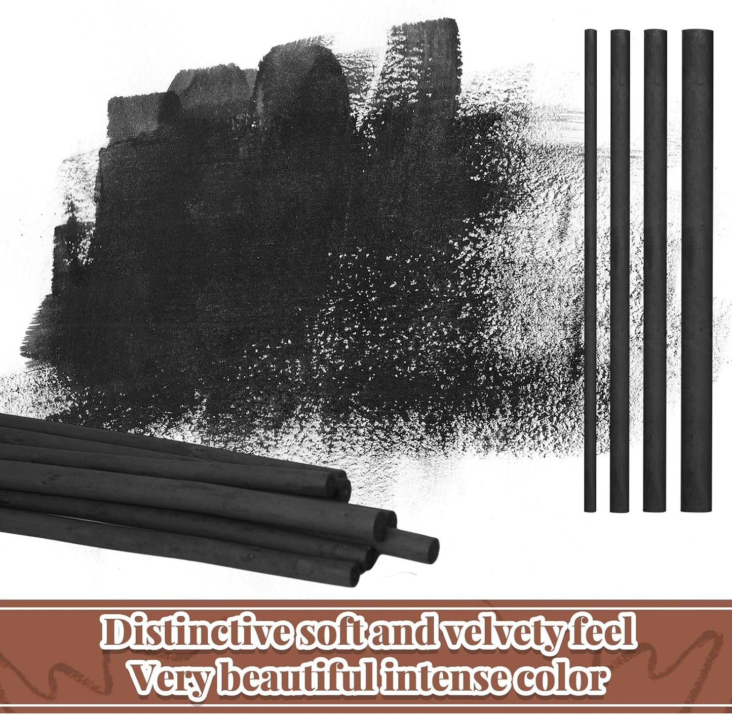 Gueevin 24 Pcs Willow Charcoal Sticks, Willow Charcoal, Artists, Beginners, Students, Perfect for Sketching, Drawing, Shading, and Fine Art (2-4mm,4-5mm,5-7mm,7-9mm)