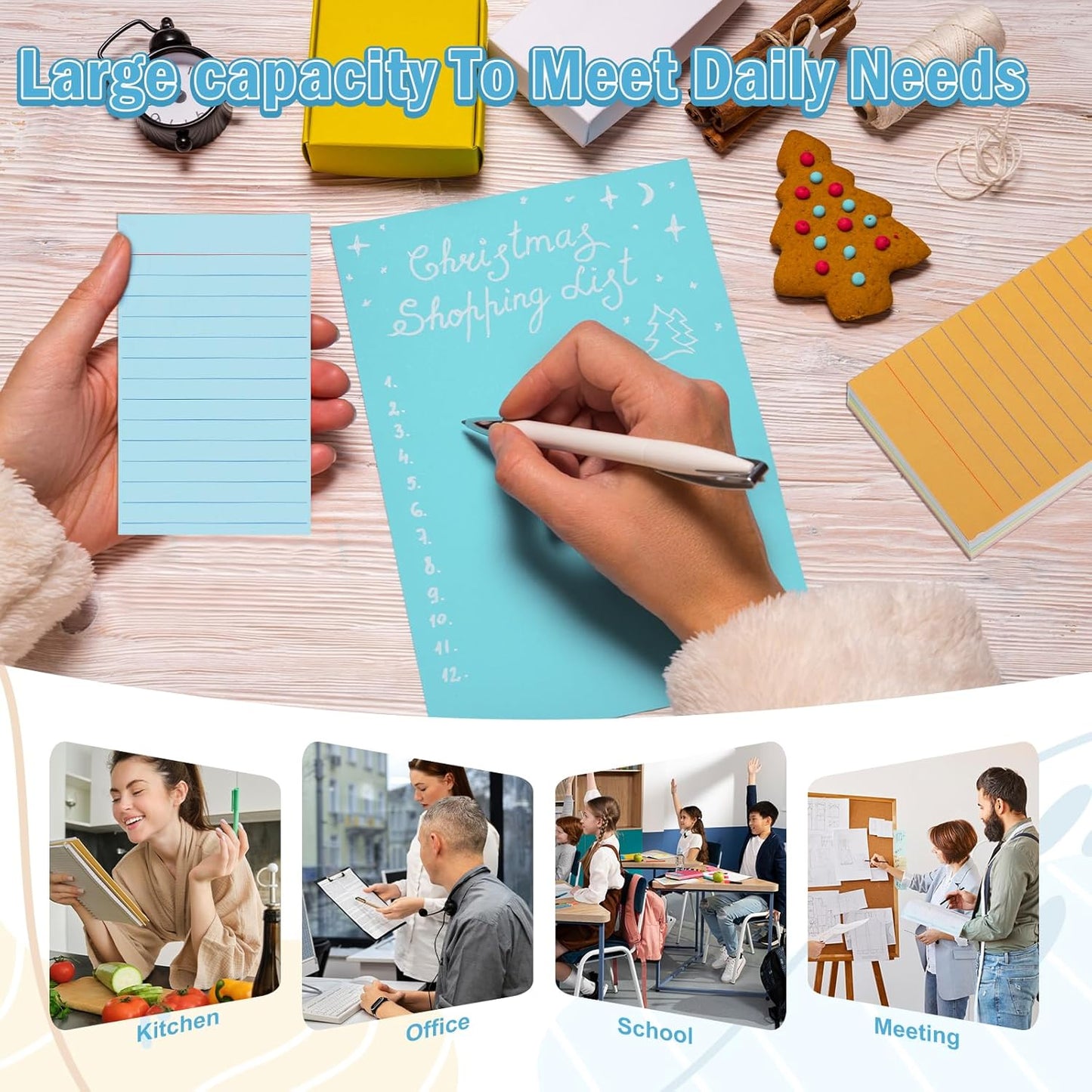 100 Pcs Colored Ruled Index Cards 3x5 Vertical Index Cards Notecards To Do List Cards Mini Memo Pad Daily to Do List Notepad Study Cards Double Sided Flashcards For Studying Note Taking