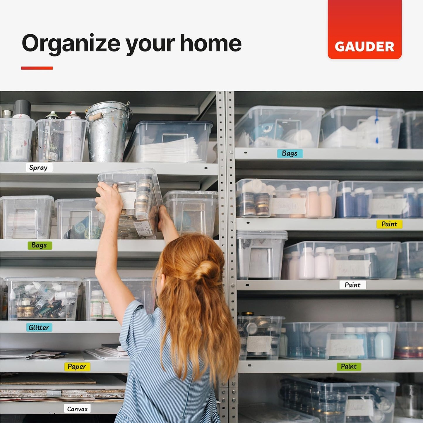 GAUDER Magnetic Dry Erase Labels | Magnetic Labels to Write on | Dry Erase Magnets for Classroom, Whiteboard & Blackboard (Different Sizes)