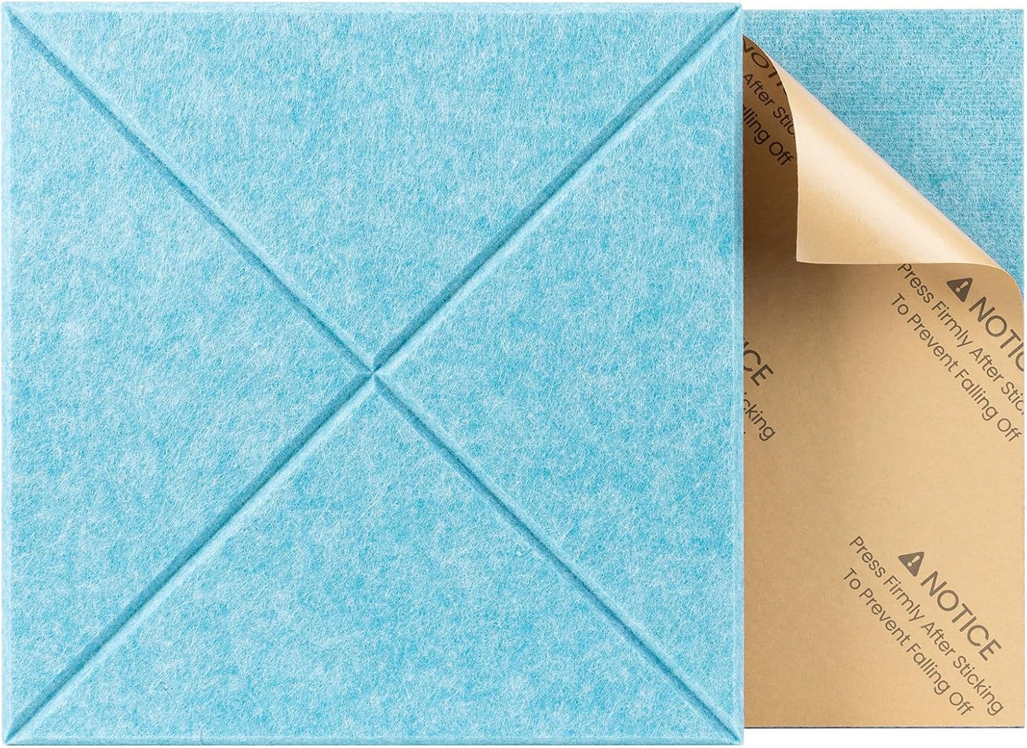 Sonicism 22 Pack X-Lined Acoustic Panels with Self-Adhesive, 12"X 12"X 0.4" Sound Proof Foam Panels, Decorative Soundproof Wall Panels, Sound Absorbing Tile for Home & Offices, Light Blue