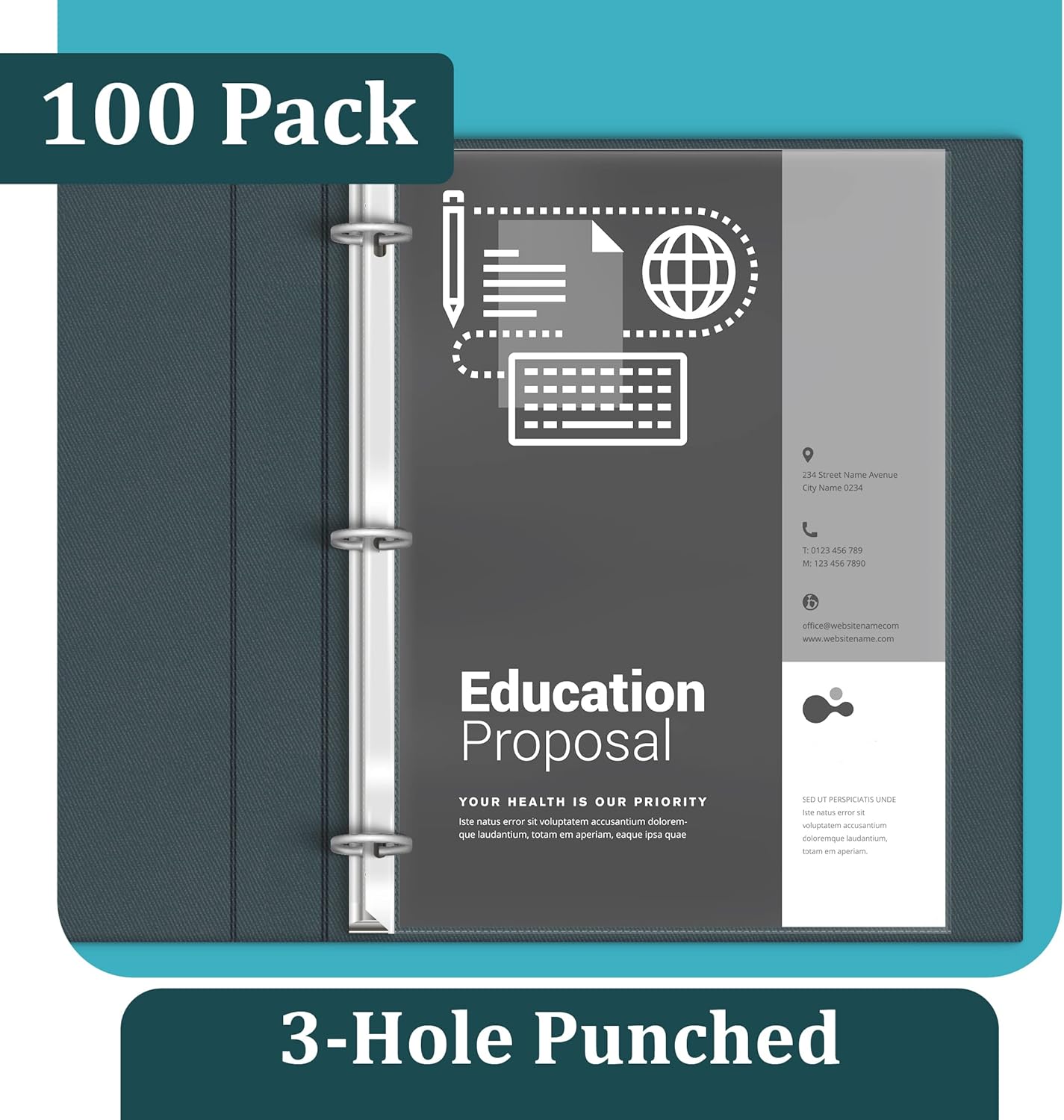 GOLD SEAL 100 Count Diamond Clear Extra Heavyweight Sheet Protectors, 4 mils Strong,8.5 x 11, Top Load, 100 Pack