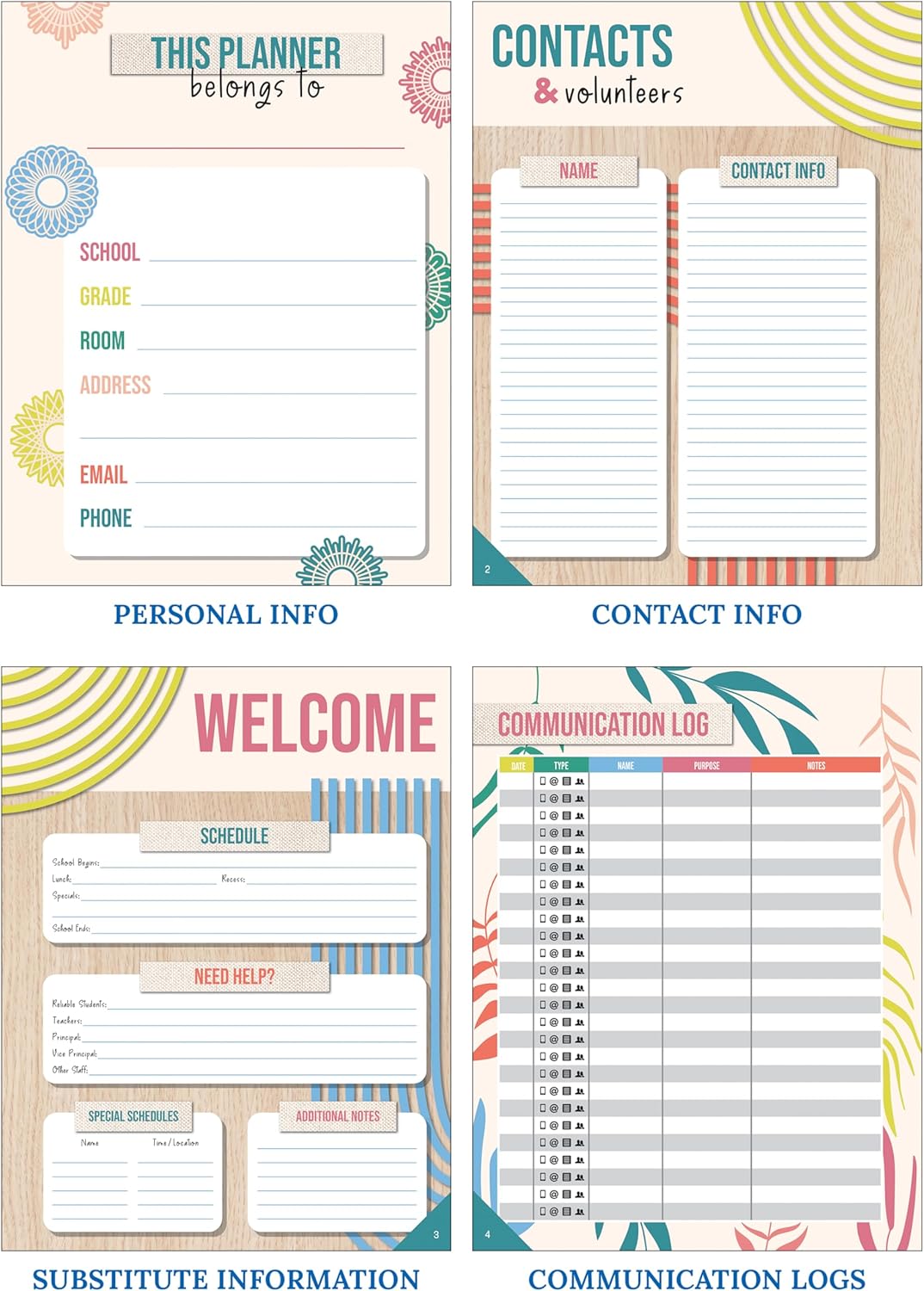 Carson Dellosa True to You Teacher Planner 2025-2026, Undated 8" x 11" Lesson Plan Book With Stickers, Class Schedule, Weekly Calendar School Supplies, Homeschool Essentials and Classroom Must Haves