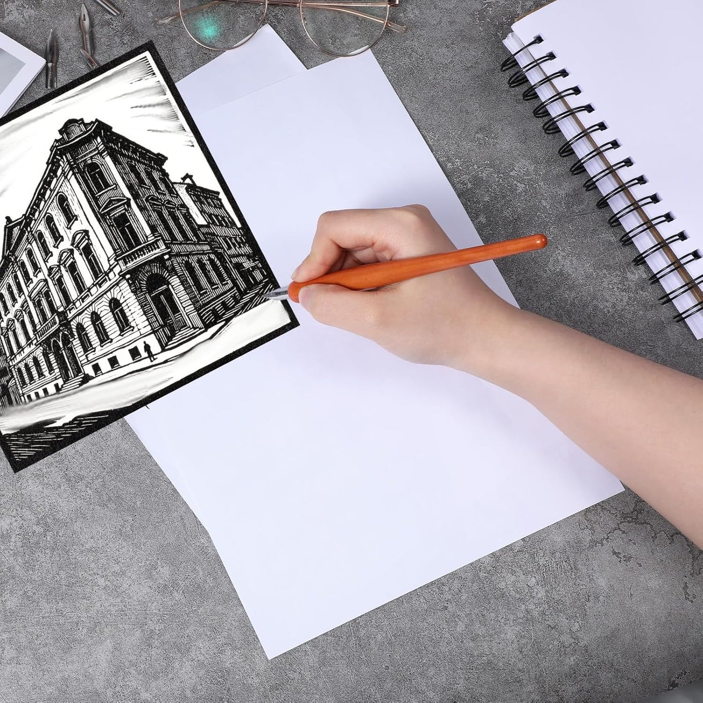 14 Pcs Calligraphy Nibs Dip Pen Nibs Holders with Comic Wooden Drawing Pens Holder with Stainless Steel Nib, Oblique Calligraphy Dip Pens Set Fluid Writer Pen for Writing, Painting, Signing, Sketch