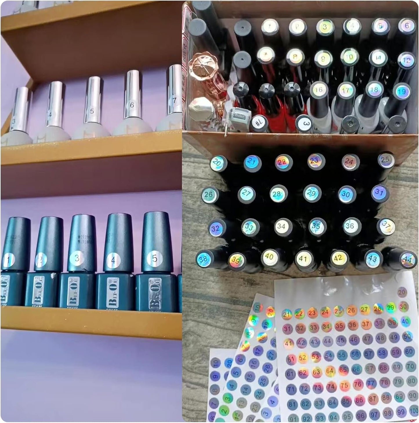 20 Sheets 1 to 500 Waterproof Reflective Laser Number Stickers,Round Self Adhesive Stickers/Inventory/Storage Organizing Sticker