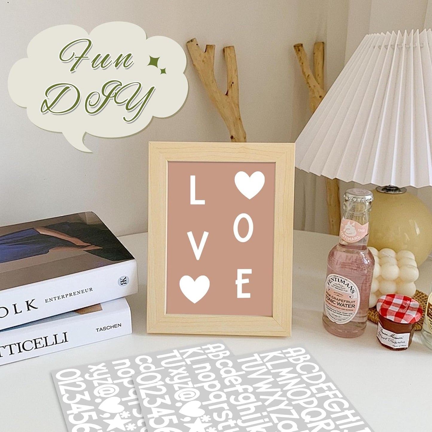 1500Pcs Letter Stickers 20Sheets Alphabet Stickers Vinyl Mailbox Numbers Self Adhesive Waterproof Small Sticker Letters for Water Bottles Sign Scrapbook Classroom Business Address Decor (White,1 Inch)