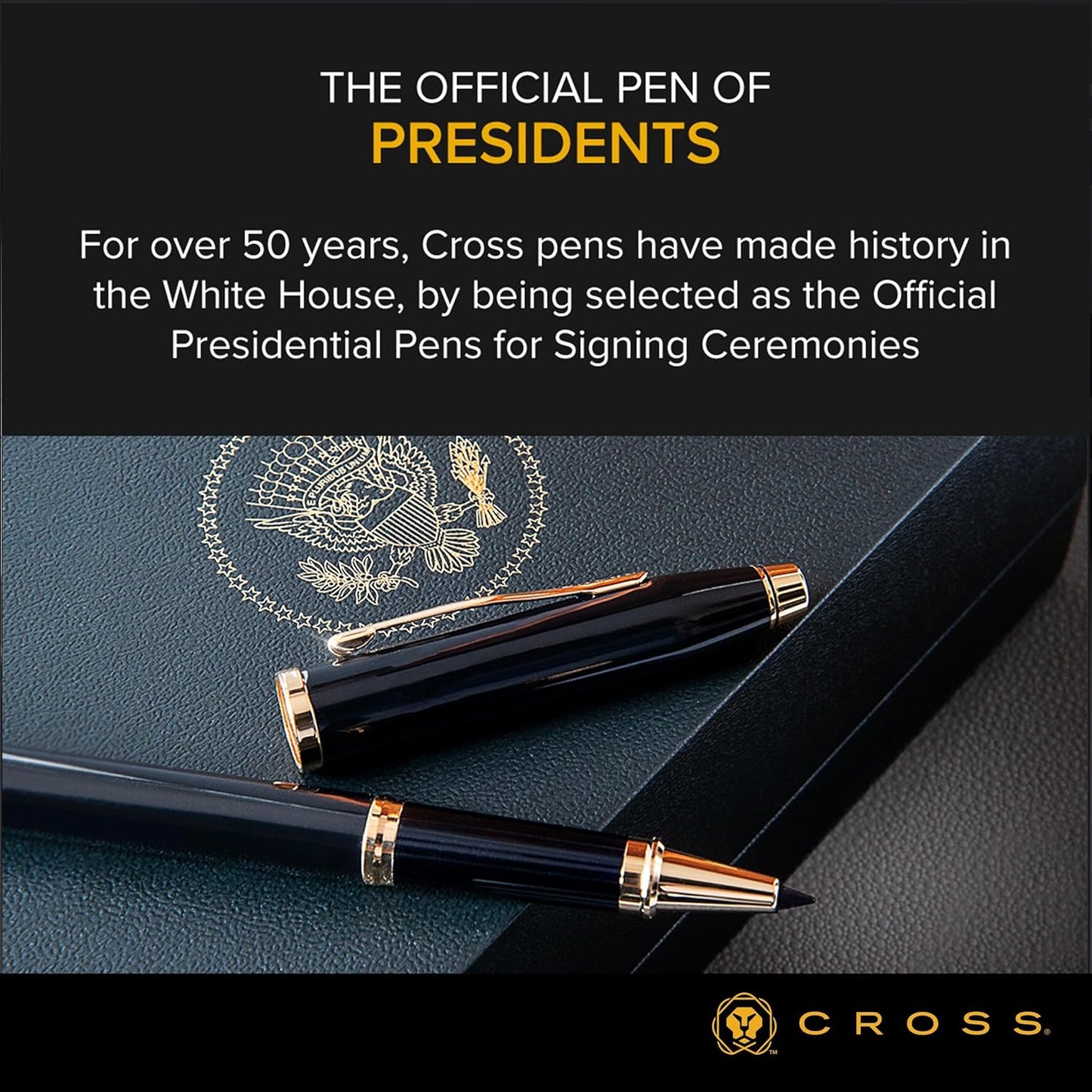 Cross Classic Century Refillable Ballpoint Pen Presented in a Luxury Gift Box - Medium Point, Black Ink, Gold