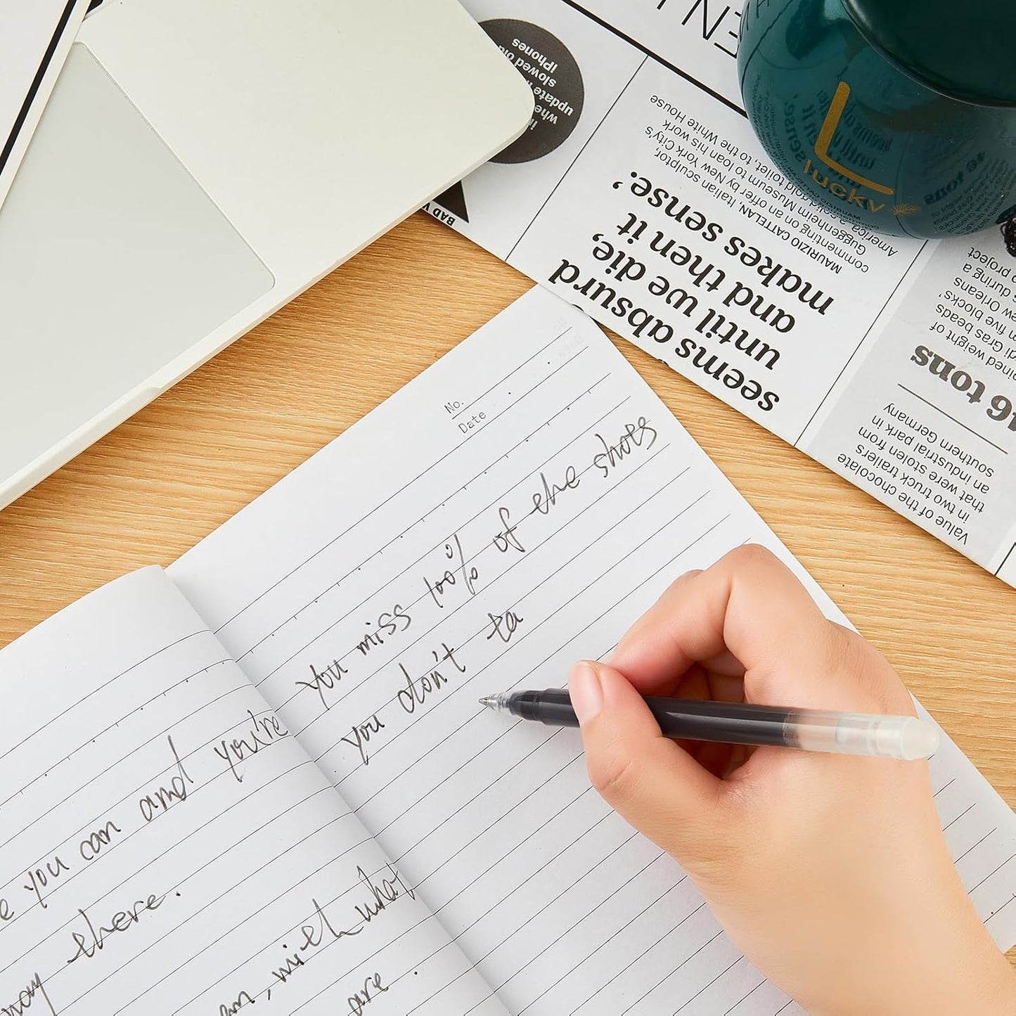 Volcanics Black Erasable Gel Ink Pens 20 Pack – Smooth Writing Heat Erasable Gel Pens with Cap, No Refill Needed, No Smudge, Ideal for School, Office, Journaling, Sketching, Note Taking