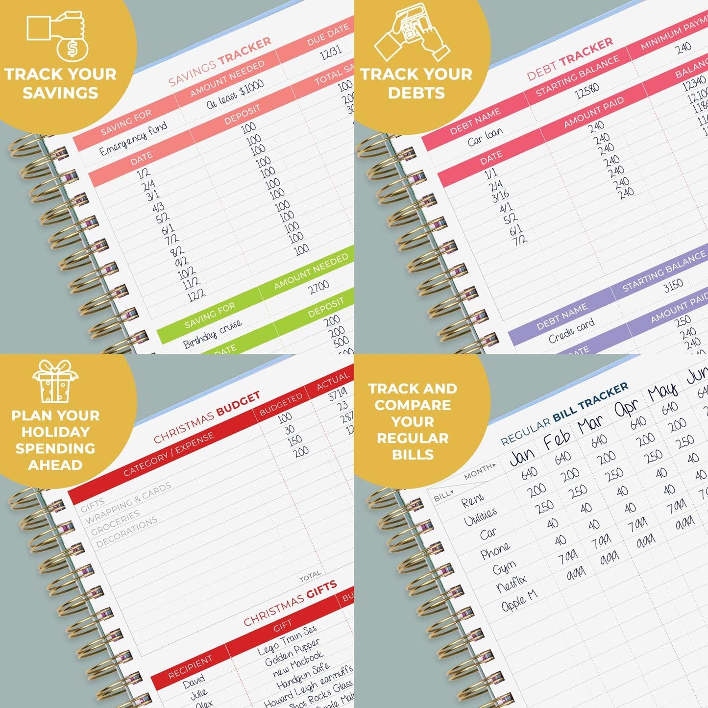 Clever Fox Budget Planner & Monthly Bill Organizer With Pockets. Expense Tracker, Budgeting Journal & Financial Book. Large, 8x9.5" (Lavender)