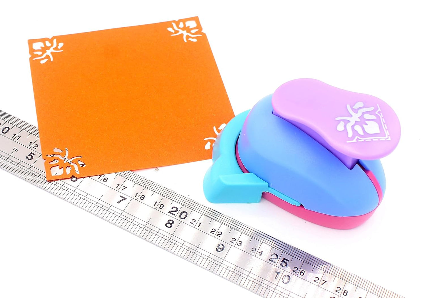 Hollow Right-Angle Embossing Punch - Handmade Scrapbooking Craft Lever Corner Punch (Peach Blossom)