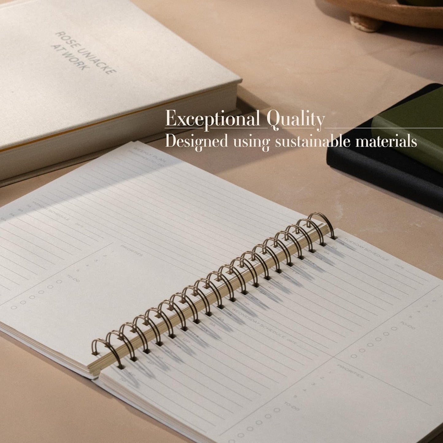 Anecdote 2026 Planner (8.5" x 10") Daily Planner Weekly Monthly Planner - 52 Weeks w/Library Buckram Cover, Brass Spiral - A4 Size Bleed-Resistant Paper – Red