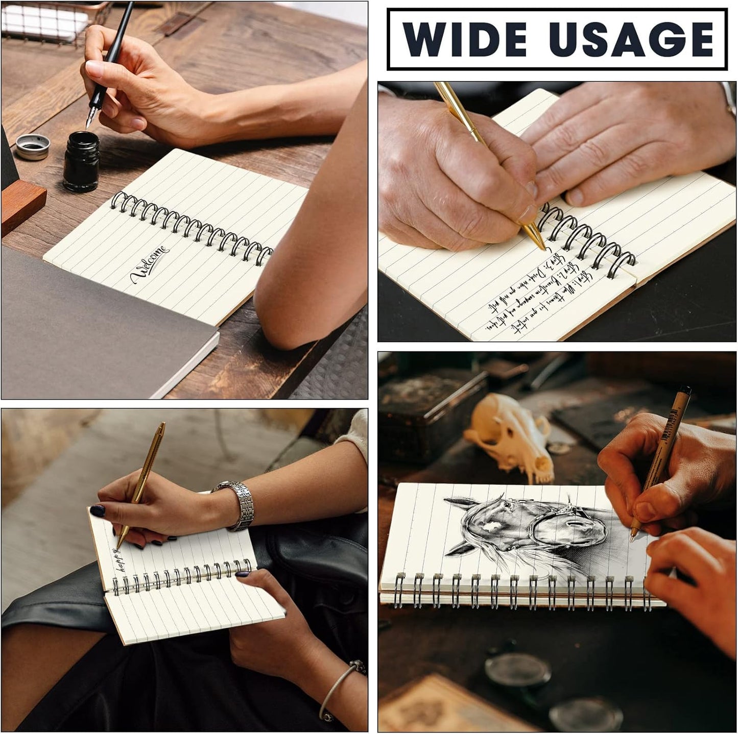 Jutom 18 Pcs Small Spiral Notebooks Memo Pads 3x5 Bulk Small Pocket Notebooks Mini Notepads with Lined Pages Mini Journals for Office Back to School Work Writing Supplies, 120 Pages (Kraft Color)